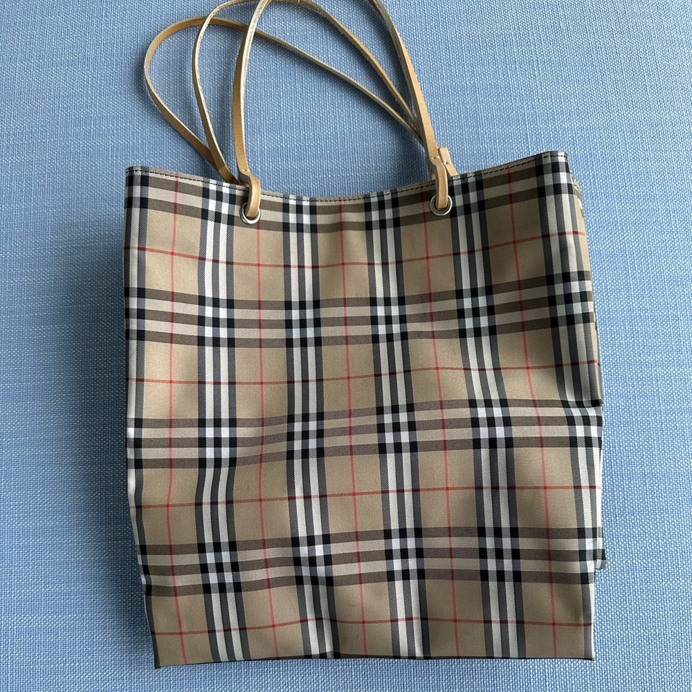 Burberry Classic Check Tote with Black Interior